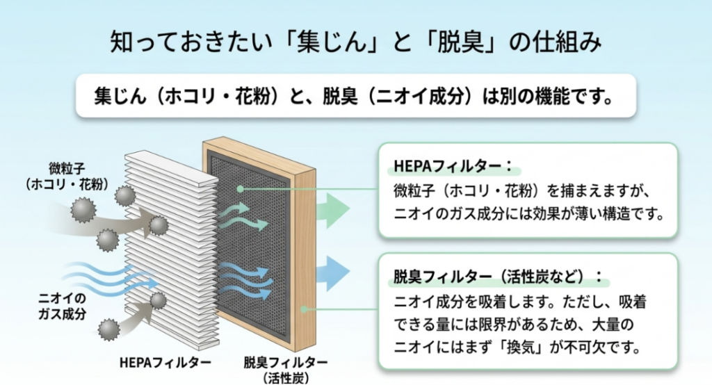 空気清浄機を選ぶ際に確認したい処理能力・運転音と消費電力・清潔さの3つのポイント